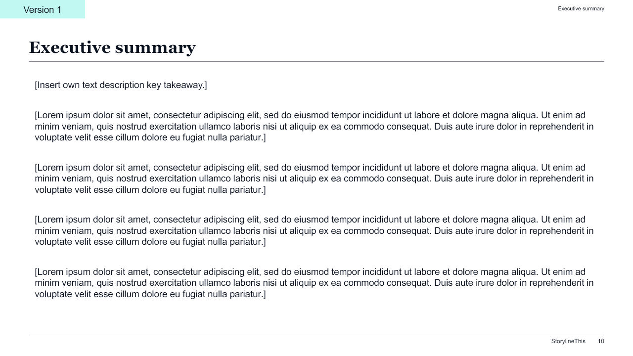 Executive summary PowerPoint slide preview
